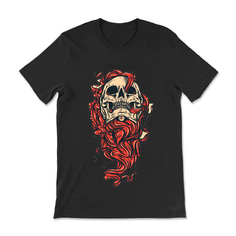 Red-Haired Skull Trend T-Shirt