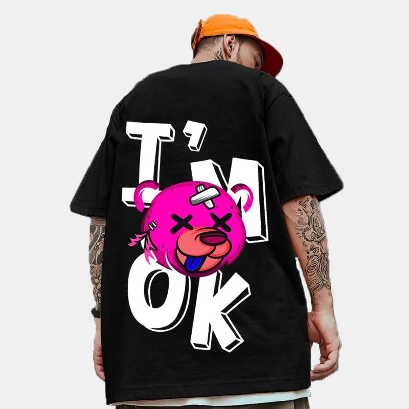 I'm Ok Bear Street Loose T-Shirt