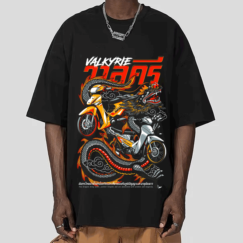 Cyberpunk Mecha Dragon Loose T-shirt