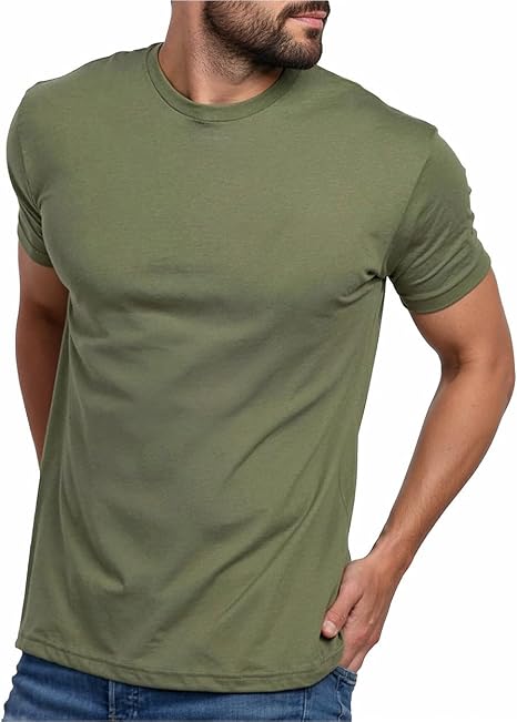 INTO THE AM Mens T Shirts Soft Cotton Blend Crew