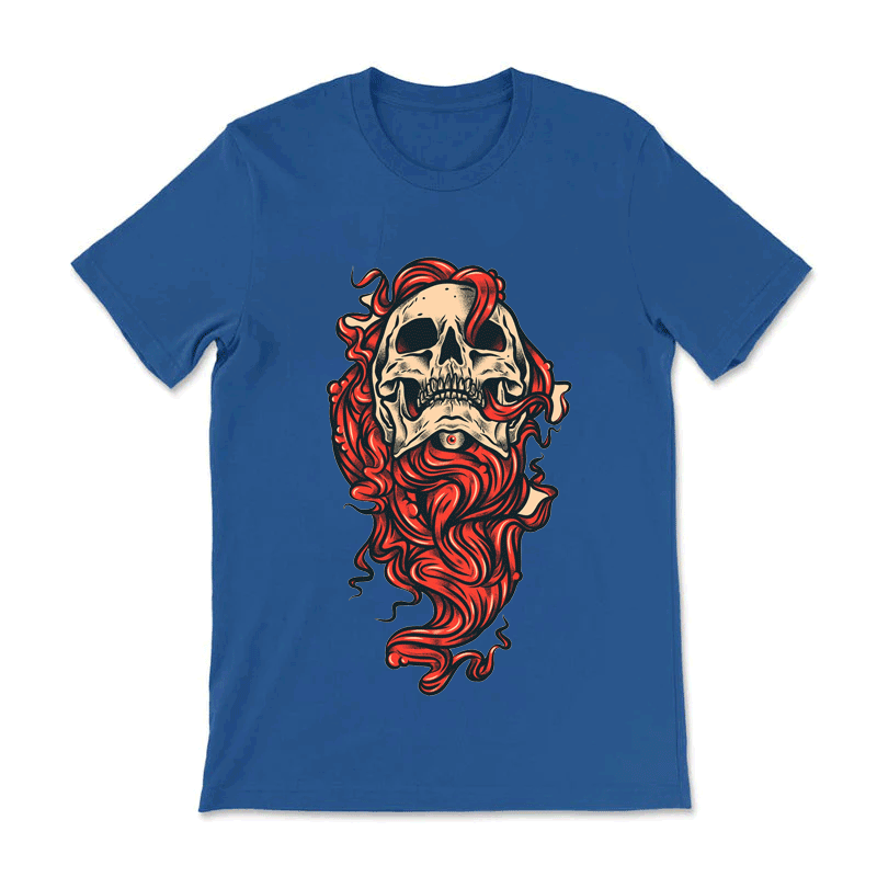 Red-Haired Skull Trend T-Shirt