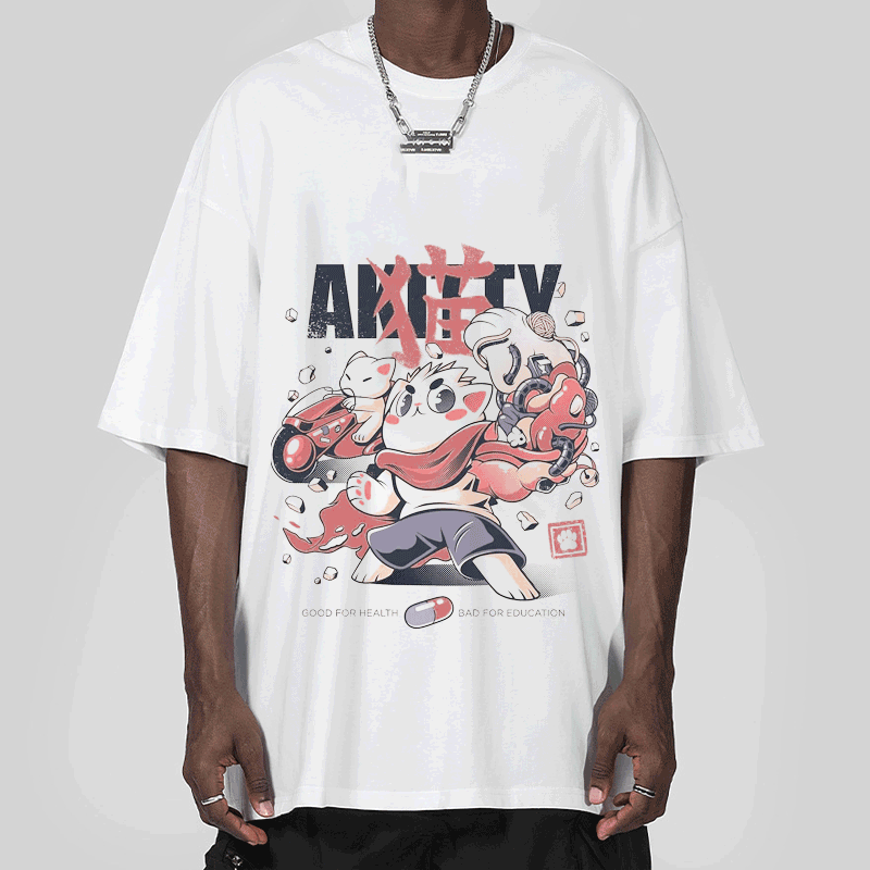 Handsome Cat Hip Hop Street Loose T-shirt