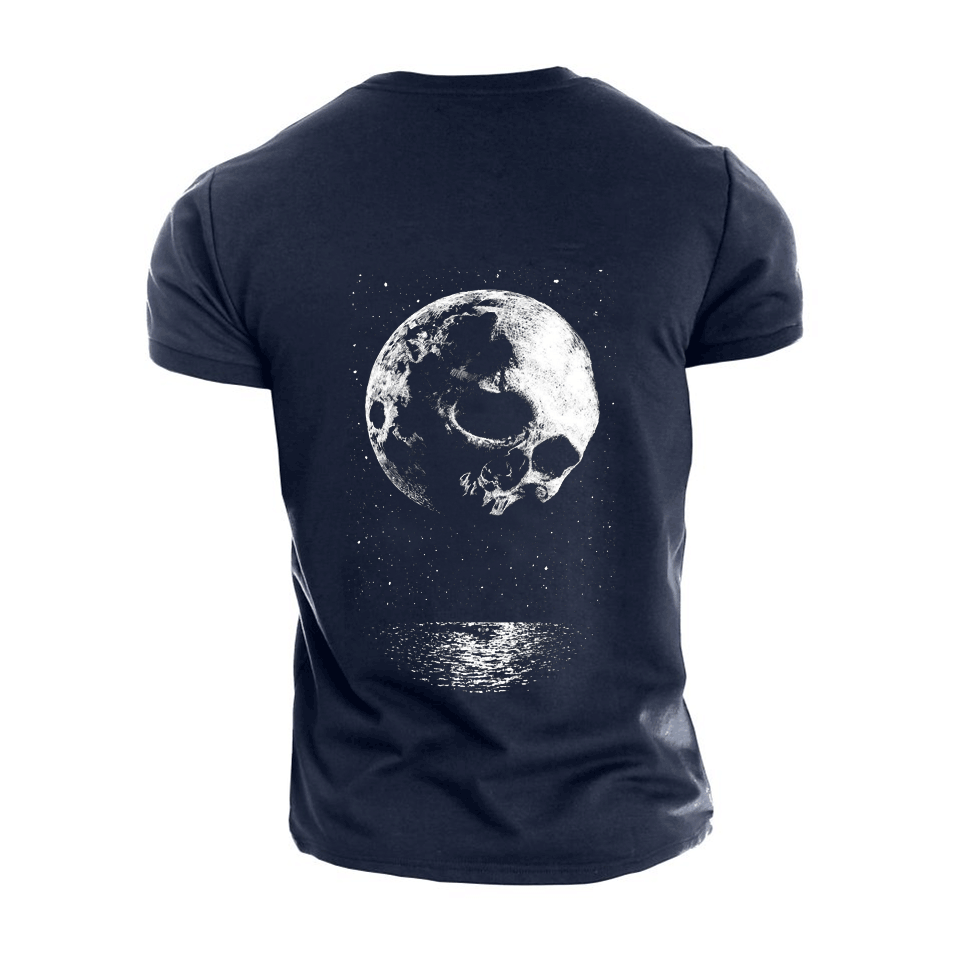 Moon Skull Street Print T-shirt