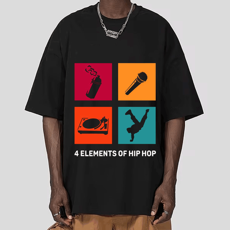 Hip Hop Elements Street Loose T-shirt