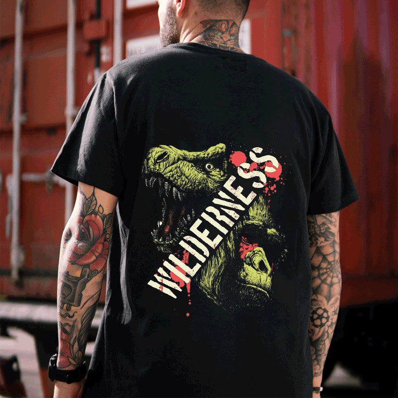 Dinosaur And Gorilla Street T-Shirt