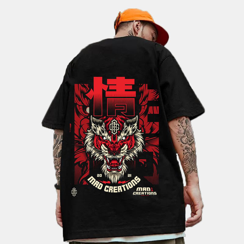 Fierce Tiger Emotion Hip-Hop Loose T-Shirt