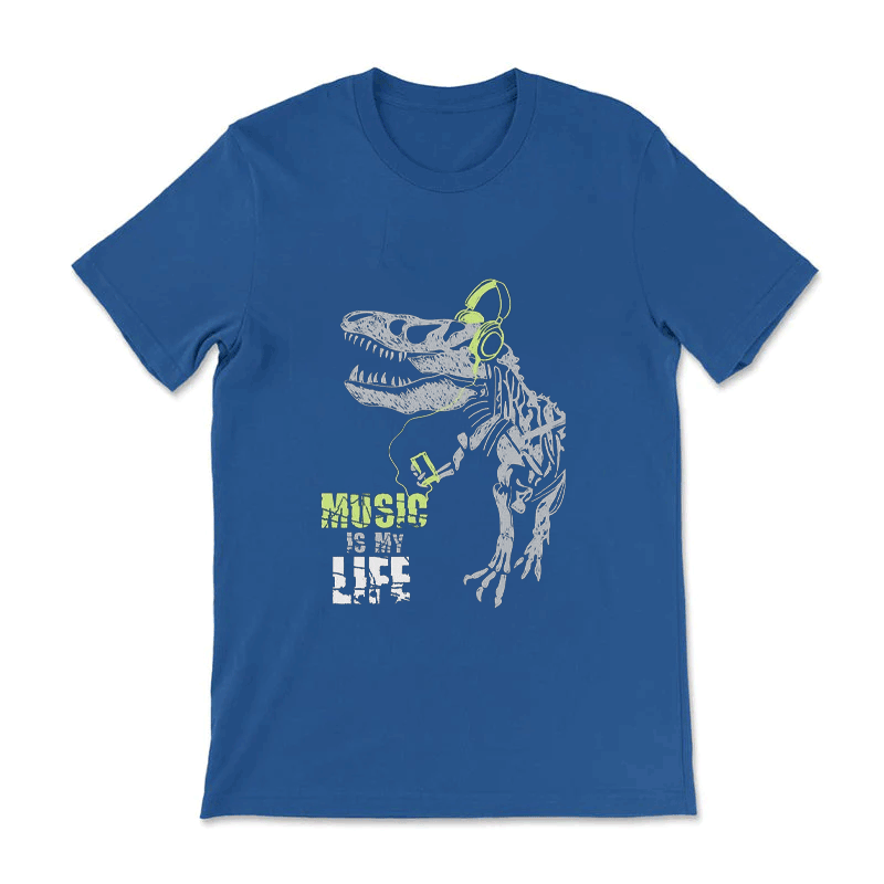 Music Is My Life Dinosaurs Tee